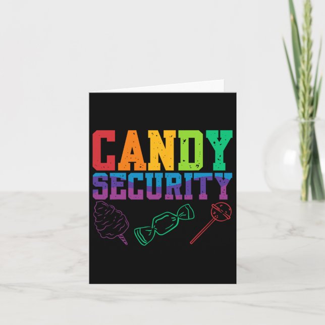 Candy Security Candyland Halloween Costume Kids Te Card (Front)