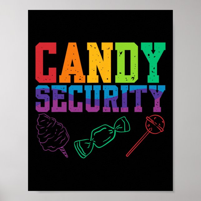 Candy Security Candyland Halloween Costume Kids Te Poster (Front)