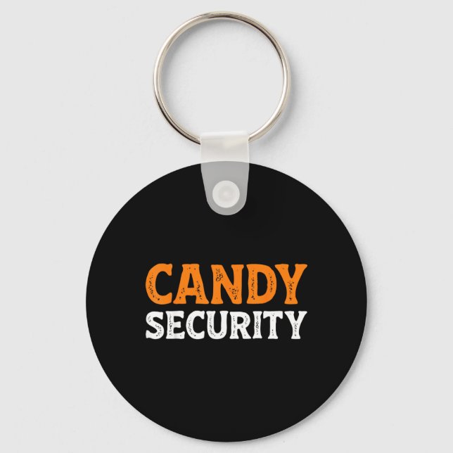 Candy Security Funny Easy Lazy Halloween Dad Mum Key Ring (Front)
