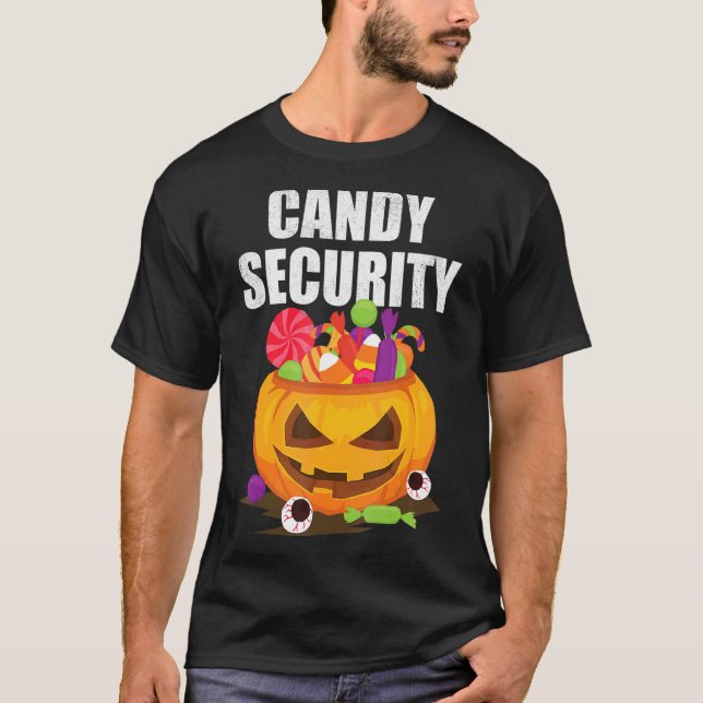 Candy Security  Parents Halloween Costume 3 T-Shirt (Front)