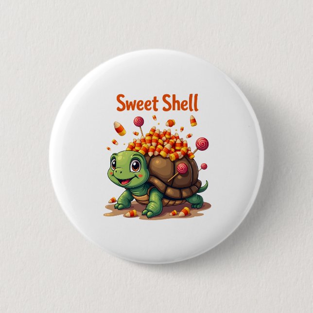Candy Shell Turtle 6 Cm Round Badge (Front)