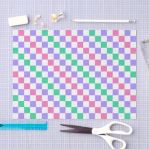 Candy shop diagonal checkerboard pattern tissue paper