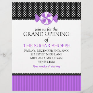 Candy Shop Grand Opening Announcement Flyers