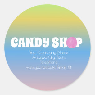 Candy Shop Ombre Business Label