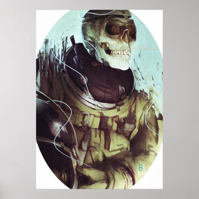Candy Skull Cosmonaut Canvas Print (Front)
