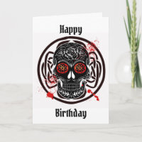 Candy skull Gothic birthday card