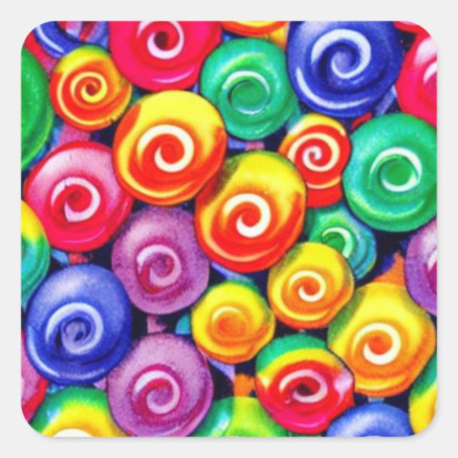 Candy Spheres Square Sticker (Front)