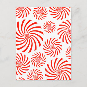 Candy Spiral Peppermint Swirl Design Postcard