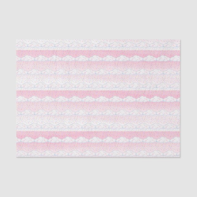Candy sprinkle smiling cloud whimsy pink tissue paper (Front)