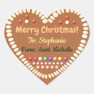 Candy-Sprinkled German Gingerbread Heart Sticker