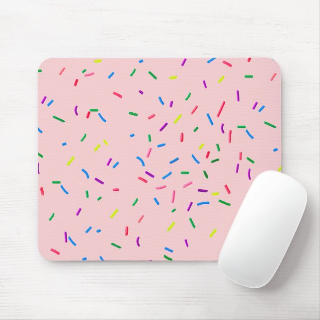 Candy Sprinkles On Pink Mouse Pad (With Mouse)