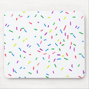 Candy Sprinkles On White Mouse Pad