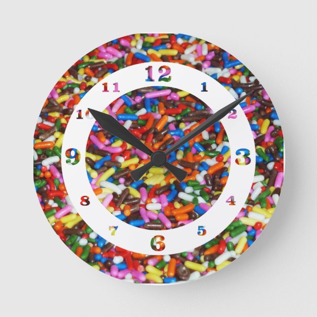 Candy Sprinkles Round Clock (Front)