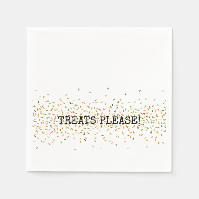 Candy Sprinkles TREATS PLEASE Halloween Kids Fall  Napkin (Front)