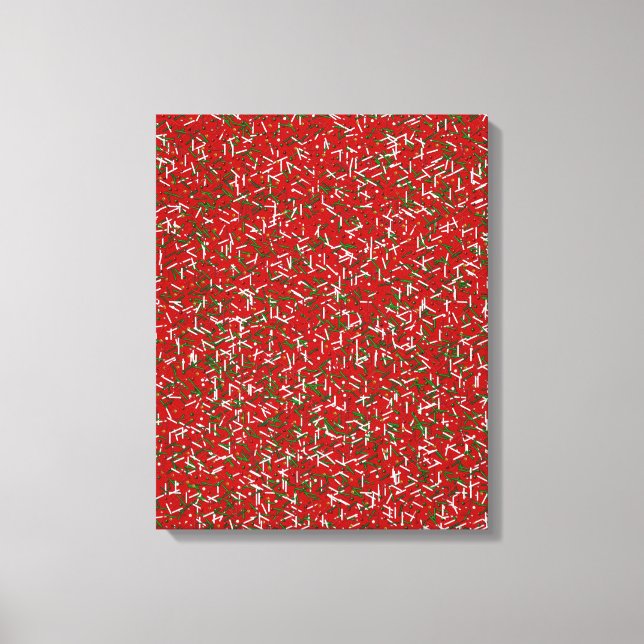Candy Sprinkles with Polka Dots Canvas Print, Red Print (Front)