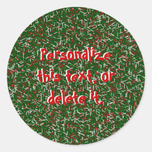 Candy Sprinkles with Polka Dots STICKERS, Green Classic Round Sticker