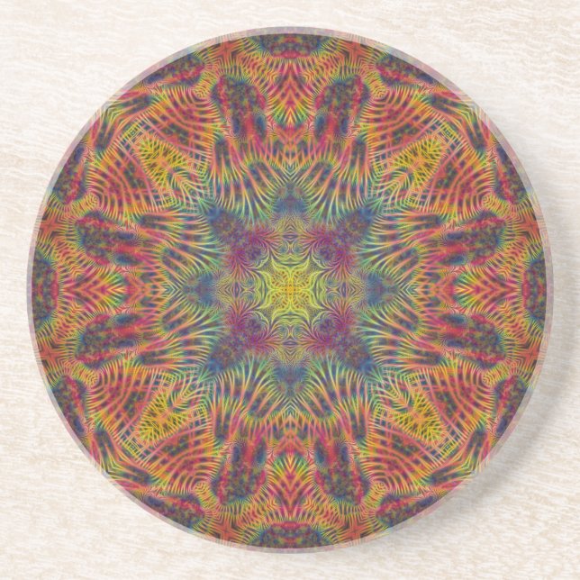 Candy Star Quadragram  Sandstone Coaster (Front)