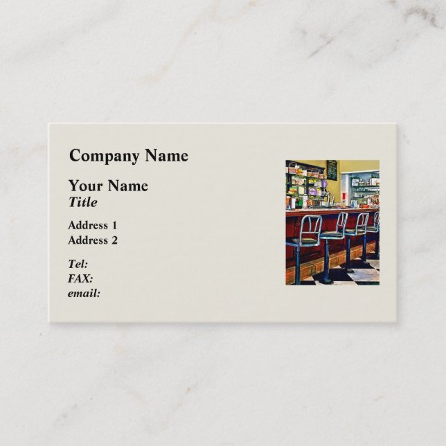 Candy Store With Soda Fountain Business Card (Front)