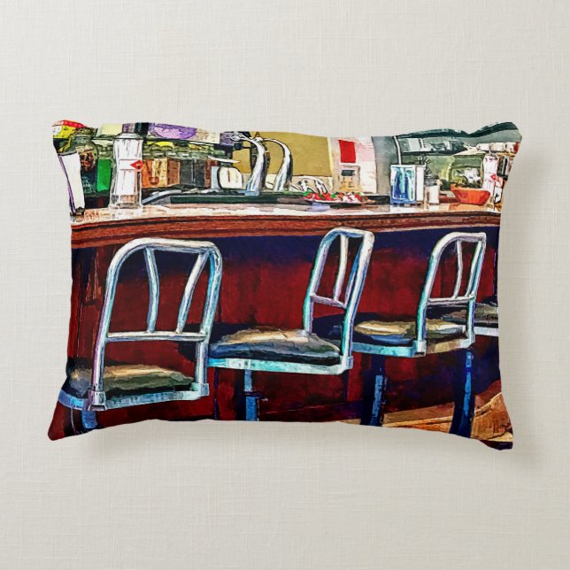 Candy Store With Soda Fountain Decorative Cushion (Back)