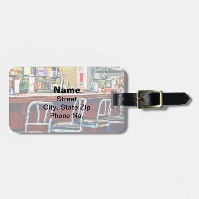 Candy Store With Soda Fountain Luggage Tag (Front Horizontal)