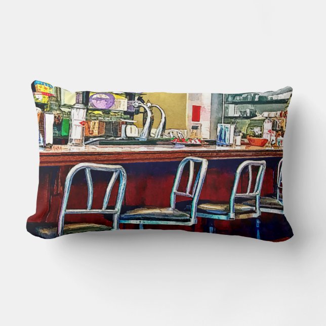 Candy Store With Soda Fountain Lumbar Cushion (Front)