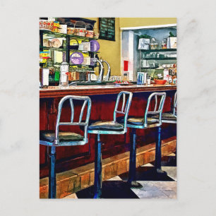 Candy Store With Soda Fountain Postcard
