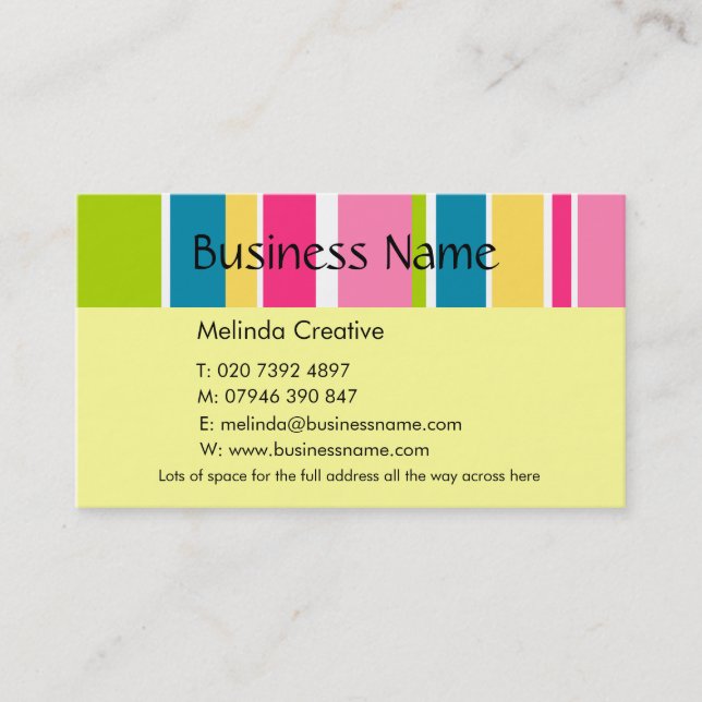 Candy Stripe Business Card (Front)