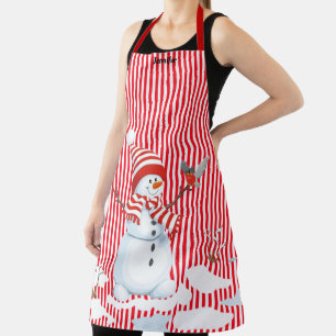 Candy Stripe Christmas Holiday Custom Gift Apron