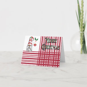 Candy Stripe Gnome Holiday Card