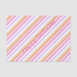 Candy Stripe Happy Birthday Tissue Paper