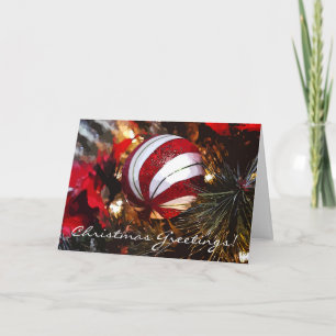 Candy Stripe Ornament Art Christmas Holiday Card