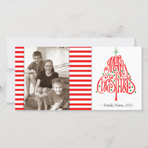 Candy Stripe Photo Christmas Card