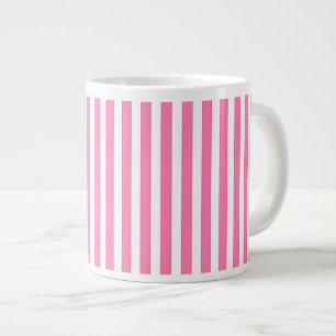 Candy Stripe Pink Large Coffee Mug