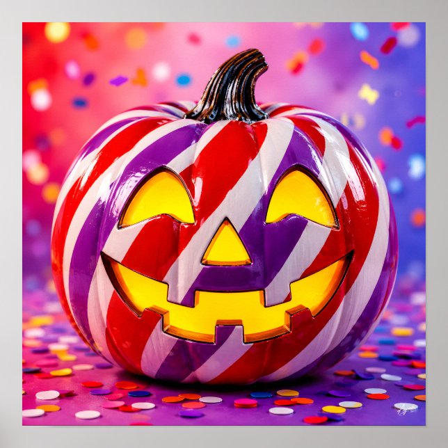 Candy Stripe Pumpkin II. Poster (Front)
