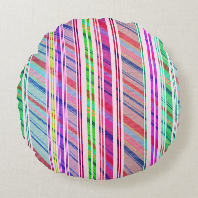 Candy Stripe Round Cushion (Front)