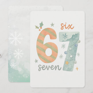 Candy Stripe & Snowflake 67 – Handmade Holiday Num Invitation