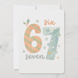 Candy Stripe & Snowflake 67 – Handmade Holiday Num Invitation