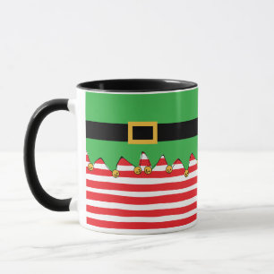 Candy Striped Elf Jingle! Cute Fun Holiday Mug