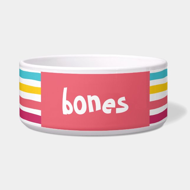 Candy Striped! Fun Colourful Pet Bowl (Right)