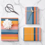 Candy Stripes Colourful Orange Pink Blue Wrapping Paper Sheet<br><div class="desc">Hope you like this hand made paper variety pack.  Check out my shop for lots more colours and patterns and let me know if you'd like something customised.</div>