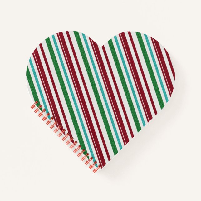 Candy Stripes Glitter Notebook (Front)