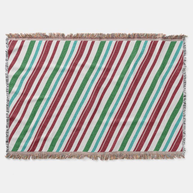 Candy Stripes Glitter Throw Blanket (Front)