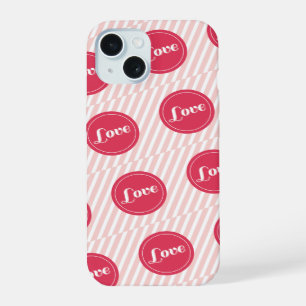 Candy Stripes Love Dots Pattern Valentine's Day iPhone 15 Case