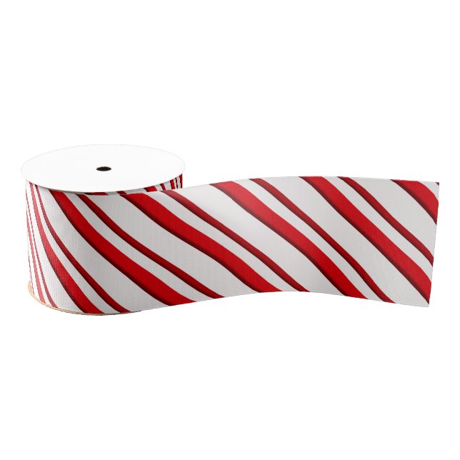 Candy Stripes, peppermint red & white Grosgrain Ribbon (Spool)