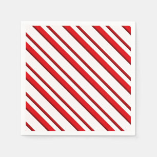 Candy Stripes, peppermint red & white Napkin