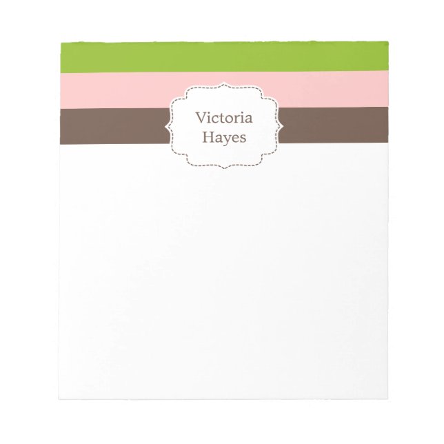 Candy Stripes Personalised Notepad (Front)