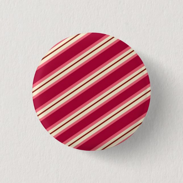 Candy Stripes: Raspberry 3 Cm Round Badge (Front)
