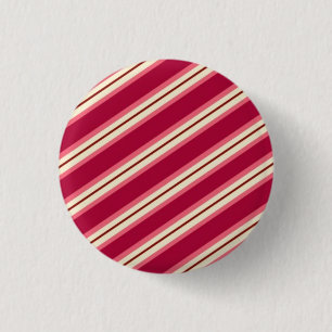 Candy Stripes: Raspberry 3 Cm Round Badge