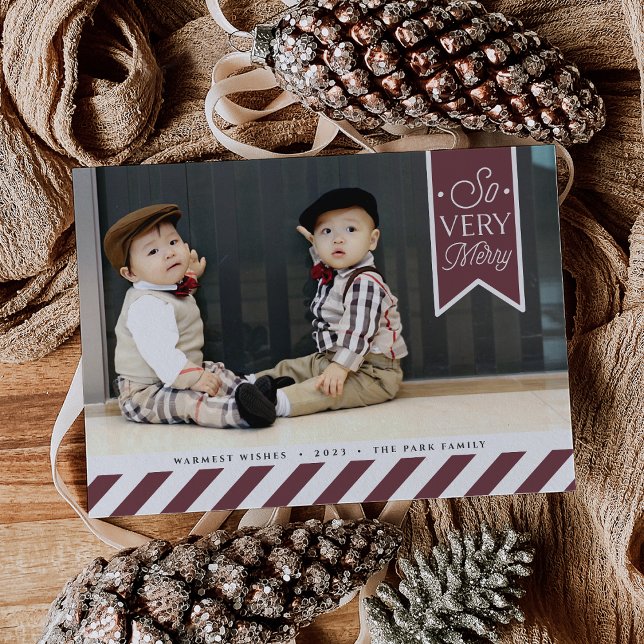 Candy Stripes | Very Merry Photo Holiday Card (Creator Uploaded)