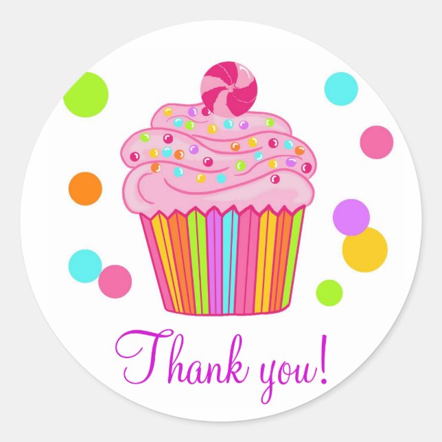 Candy Surprise Cupcake Classic Round Sticker (Front)